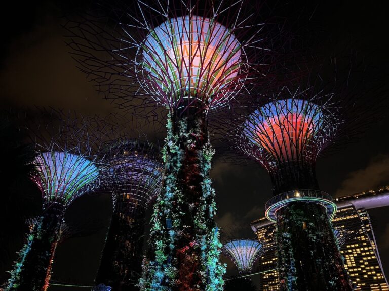 Nightly light show at Gardens of the Bay in Singapore