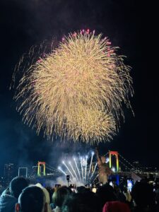 Odaiba fireworks rainbow bridge