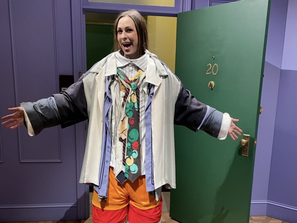 Wearing all Chandler's clothes